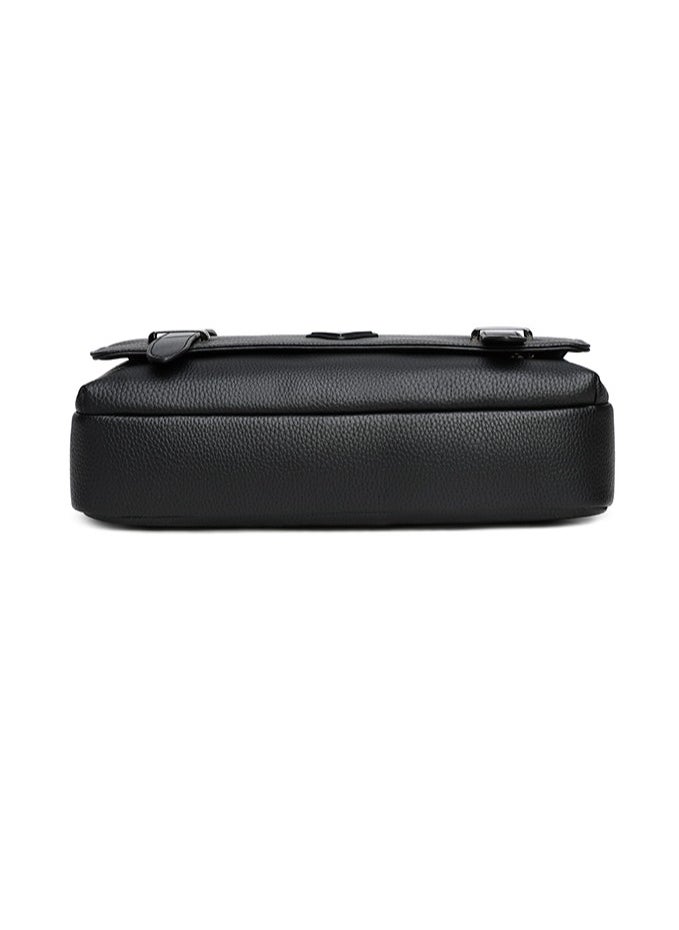 RAHALA - 9503-1 Leather Modern Shoulder Work Travel Everyday Use Organized Stylish Crossbody bag - Black - Image 1