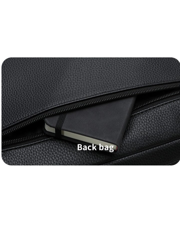 RAHALA - 9503-1 Leather Modern Shoulder Work Travel Everyday Use Organized Stylish Crossbody bag - Black - Image 1