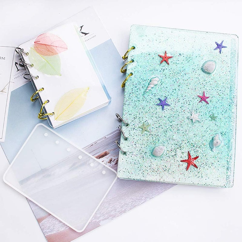 Tomorotec 2 Sets of Note Book Cover Resin Mold with 40 Book Rings and 2 Bookmarks - Image 3
