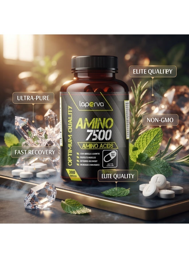 Laperva Amino Tablets 7500 MG, 300 Tablets, Amino Acid Supplement, Essential Amino Acids Formula, BCAA Support, Sugar Free, Gluten Free, Soy Free, Artificial Color Free, Vegetarian Friendly Sports Nutrition Supplement - Image 4