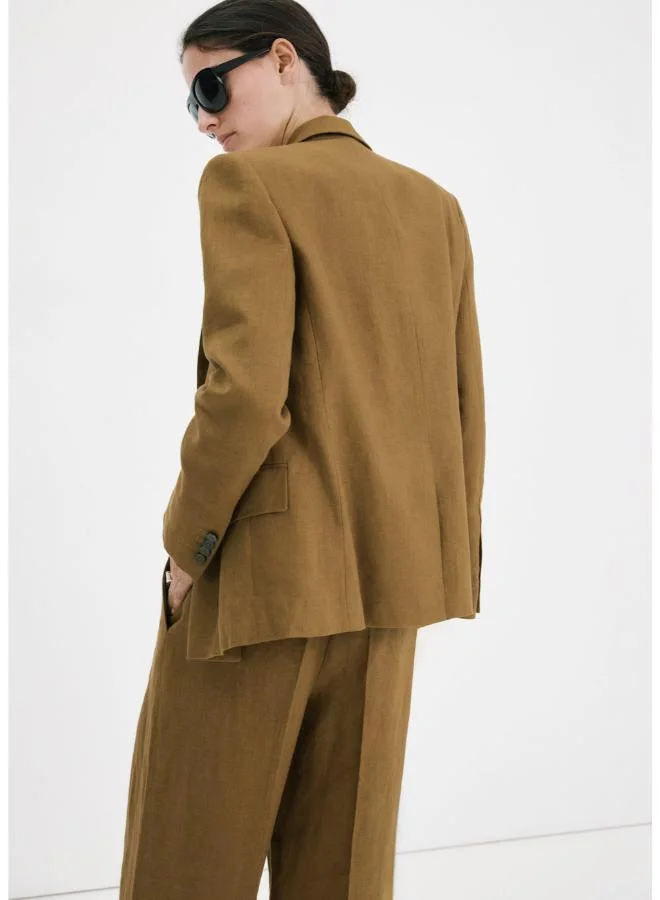 MANGO Linen suit jacket