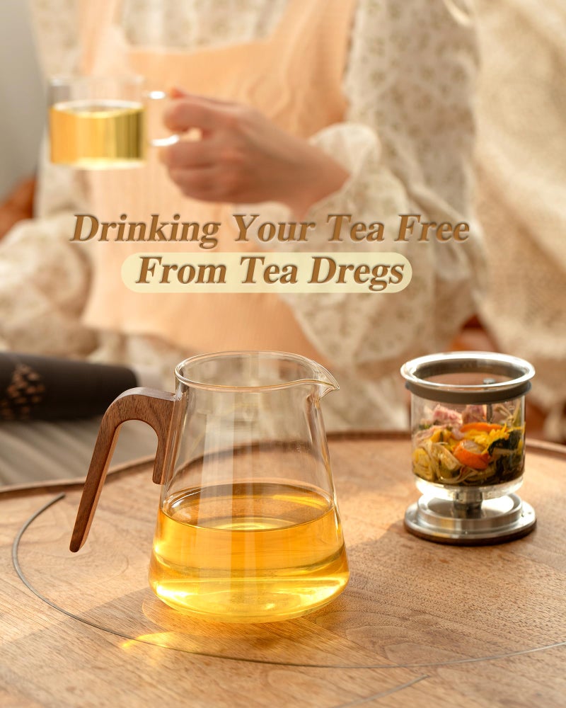 ZENS Magnetic Tea Pot, Enchanted Glass Teapot with Infuser and Magnetic Suction Lid for Mess-Free Loose Tea Diffusers, Walnut Wood Handle, Tea Lovers Gifts - Image 5