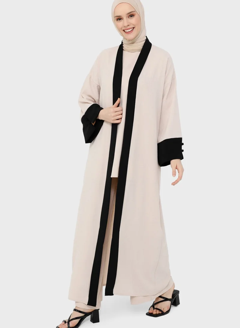Refka by modanisa Longline Color Block Coat