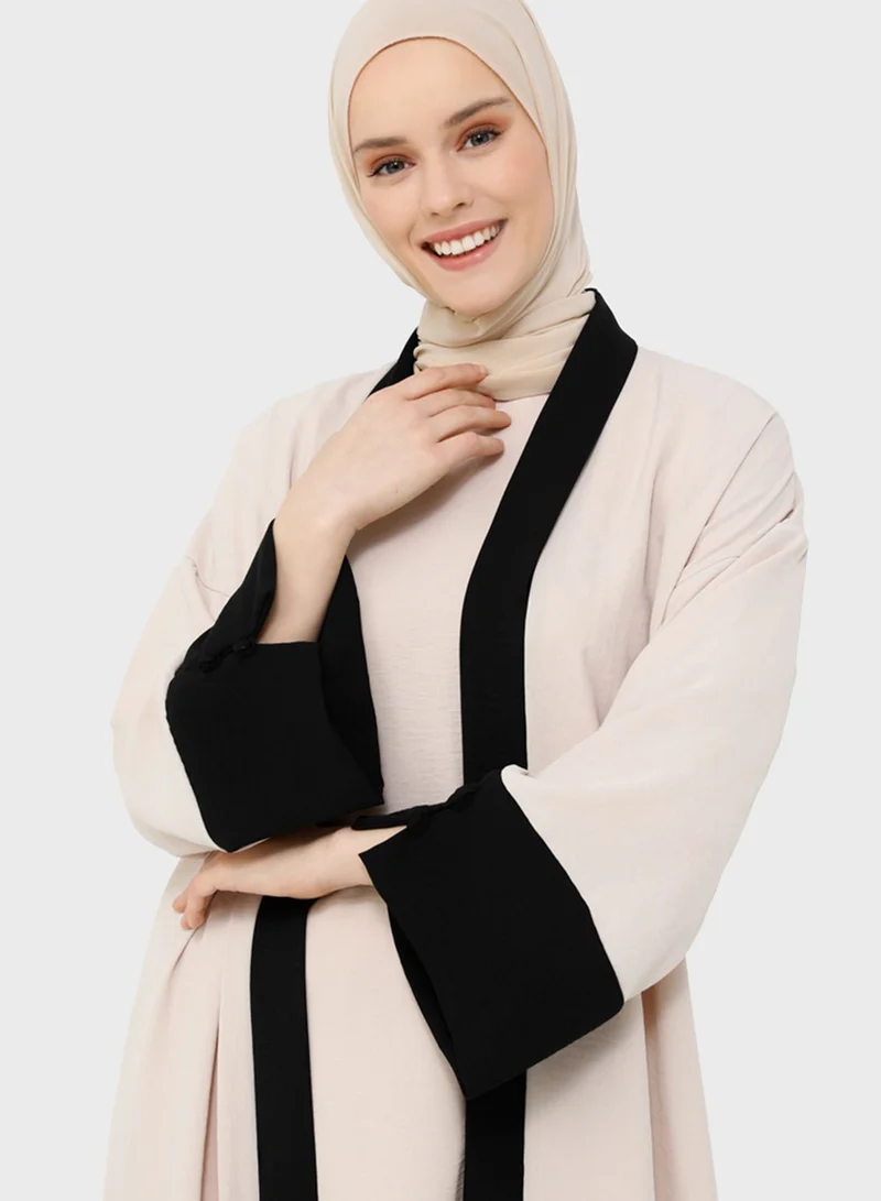Refka by modanisa Longline Color Block Coat