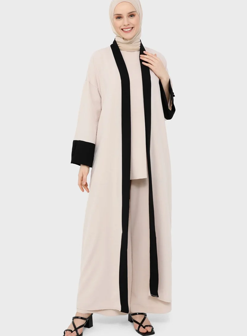 Refka by modanisa Longline Color Block Coat