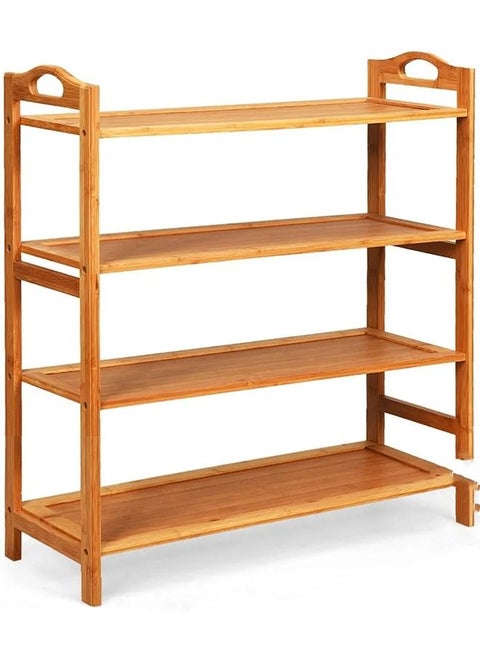 Caddy One 4-Tier Natural Bamboo Shoe Rack Organizer