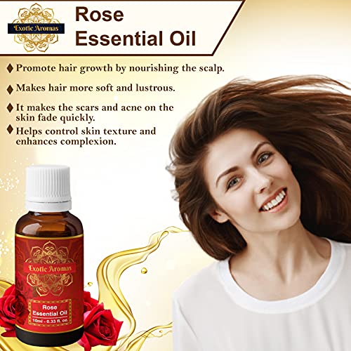 Exotic Aromas Lavender Essential Oil & Rose Oil, Pack of 2 - Image 3