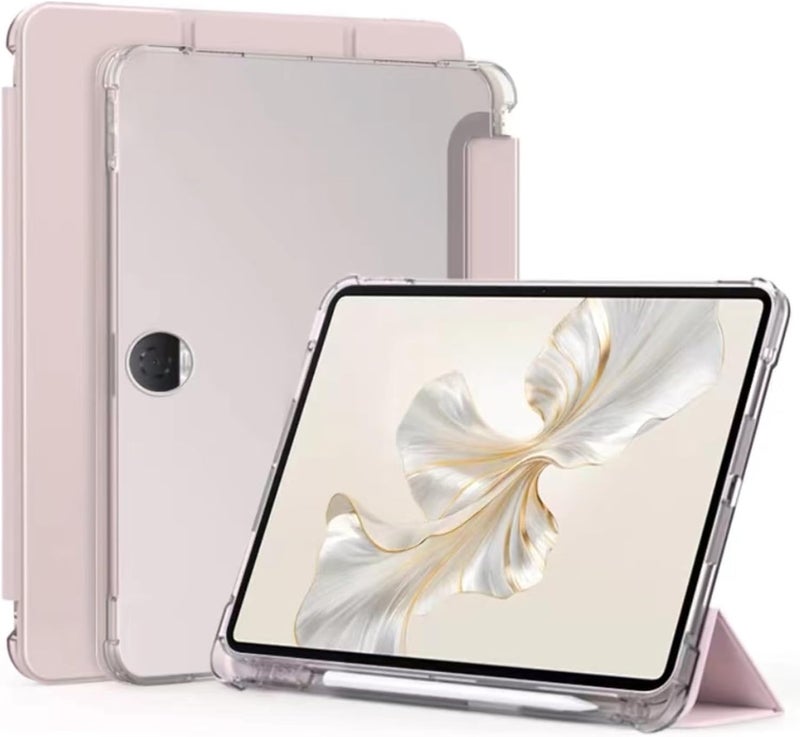 NESLIN غطاء المتوافق مع Honor Pad 9 مقاس 12.1 بوصة 2024 مع حامل قلم، غطاء رفيع خفيف الوزن من TPU مقاوم للصدمات مع قشرة خلفية شفافة واقية لـ Honor Pad 9 مقاس 12.1 بوصة 2024 (وردي) - Image 1