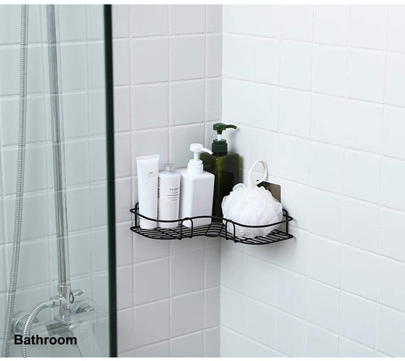 Emergity SelfAdhesive Metal Bathroom Accessories Storage Corner Shelf Rack Organizer Shampoo Holder for Bathroom Pack of 1 - Image 3