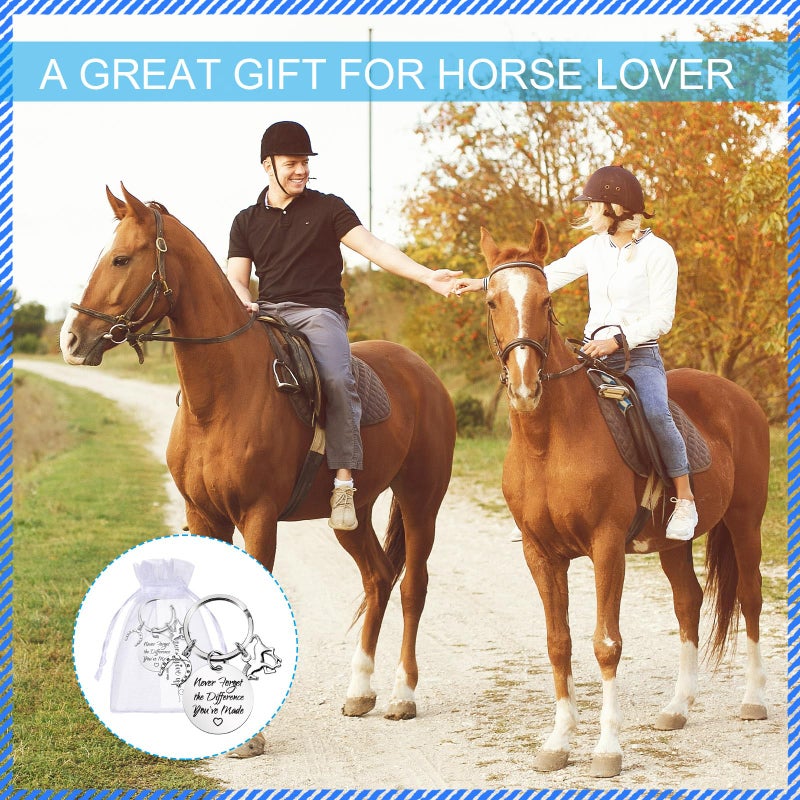 Loetere 24 Pack Never Give up Keychains Inspirational Gift for Women Men Charm Keyring with Thank You Tag and Organza Bag(Horse) - Image 5