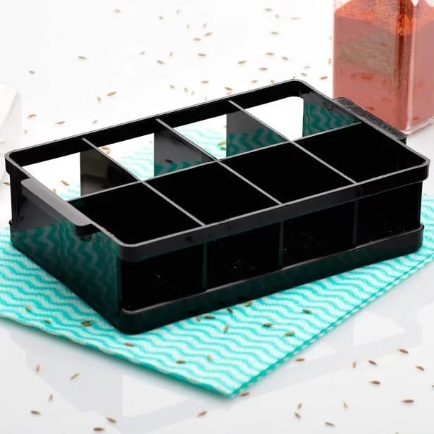 TECHNOWAYS SOLUTION Unbreakable Plastic Airtight Lid Square Kitchen 8 Pcs Spice Jar Masala Box Spice Container With Tray FoodGrade Plastic Multipurpose Idle for Easy Flow 125 MlMulticolor - Image 4
