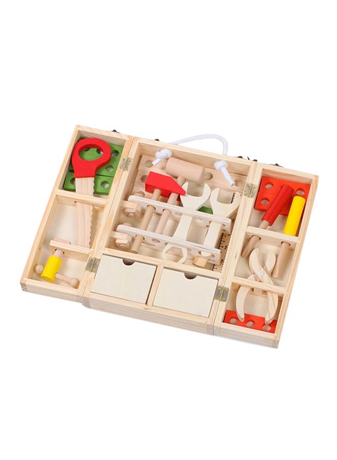 NIBEMINENT Kids Wooden Toy Multifunctional Maintenance Nut Combination Tool Set - Image 1
