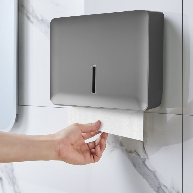 Touchless Paper Towel Dispenser: Silver Wall Mount Commercial Dispenser - Lockable Hygienic Design With Visual Window, Arc Paper Outlet for N-fold Multi-fold Tri-fold Paper Towels for Commercial Space - Image 3