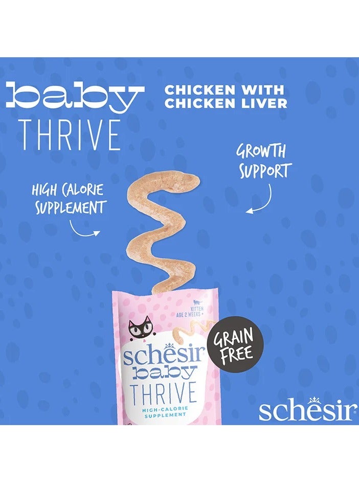 Schesir 160G Baby Thrive Mousse Kitten Chicken with Chicken Liver in Cream - Image 3