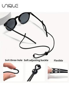 Unique 6 Pack Silicone Eyeglass Straps, Non-slip Three-hole Eyeglass Frame Straps, Adjustable Eyeglass Cord Straps, Sports Eyeglass Straps, Sunglass Cord Lanyards for Adults and Kids  - Image 4