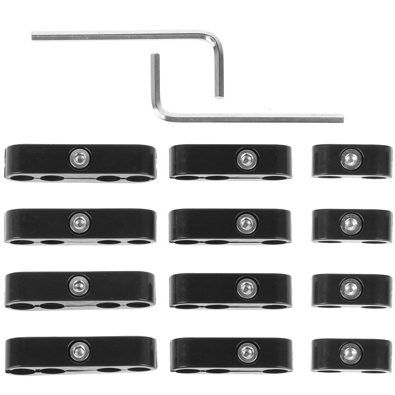 Trinkrittey 12PCS Plastic Engine Spark Plug Car Engine Spark Plug Spark Plug Wire Separator Black Wire Divider Separator Kit for 8mm 9mm 10mm Wire - Image 3