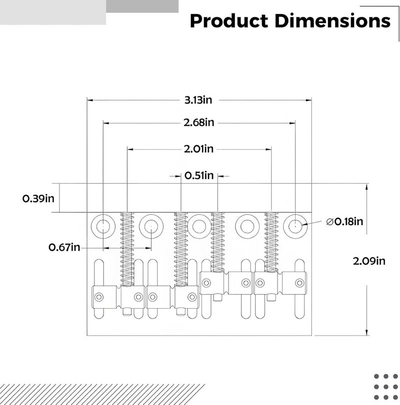 4-String Bass Bridge for Jazz Basses, Chrome-Plated Zinc Alloy with Mounting Hardware & Adjustment Tool - Image 3