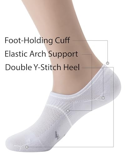 Pro Mountain Thin No Show Socks Women Seamless Wide Toe Box For Health Size S White 6 Pack Liner Thin Footies Casual Sneakers Loafer Flats US Shoe 6-8 - Image 4