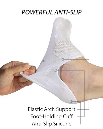 Pro Mountain Thin No Show Socks Women Seamless Wide Toe Box For Health Size S White 6 Pack Liner Thin Footies Casual Sneakers Loafer Flats US Shoe 6-8 - Image 2