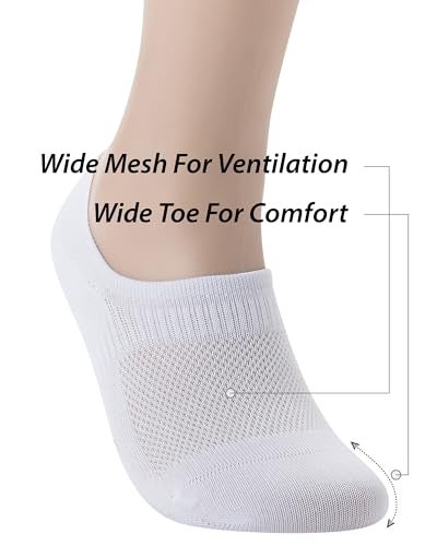 Pro Mountain Thin No Show Socks Women Seamless Wide Toe Box For Health Size S White 6 Pack Liner Thin Footies Casual Sneakers Loafer Flats US Shoe 6-8 - Image 5