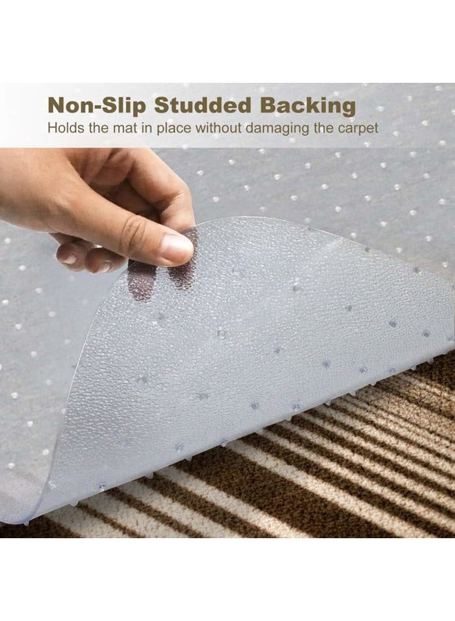Kuyal Office Chair Mat for Carpets,Transparent Thick and Sturdy Highly Premium Quality Floor Mats for Low and No Pile Carpeted Floors, with Studs (30" X 48" Rectangle) - Image 3