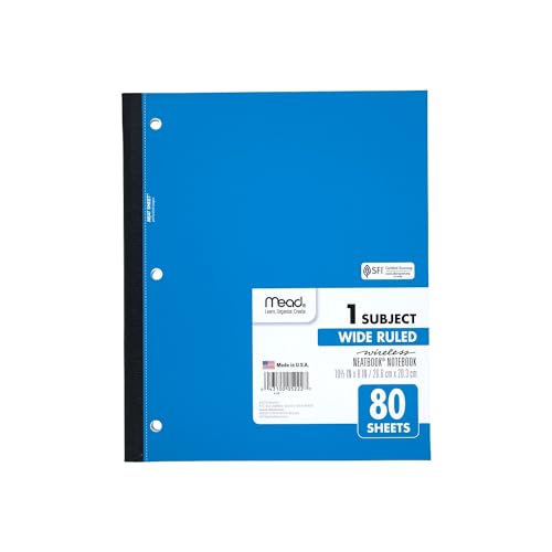 Mead Single Subject Wireless Notebook, Wide Ruled (05222) - Pack of 1 - Image 1