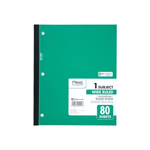 Mead Single Subject Wireless Notebook, Wide Ruled (05222) - Pack of 1 - Image 3