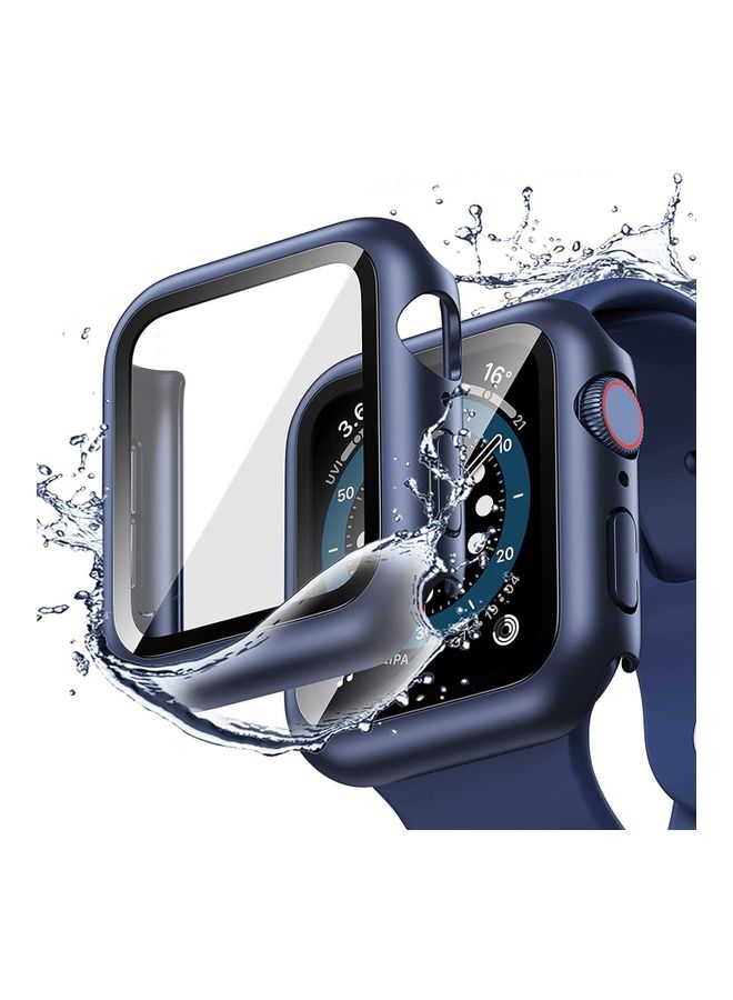 NIBEMINENT Toughed Film Protective Case For Apple Watch 1/2/3/4/5/6 Generation 44mm Blue - Image 1