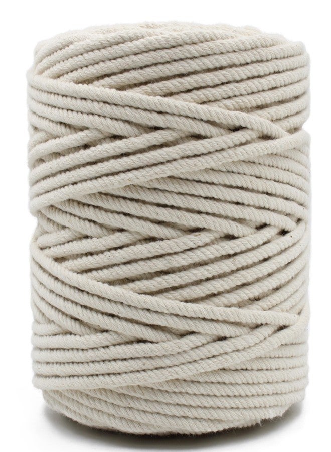 BOBBINY Twisted Macrame Rope 6mm, 25Meter - Off White Natural Cotton Cord for Crafting, Wall Hanging, Plant Hangers, DIY Projects - Double Twisted Strong Rope - Image 3