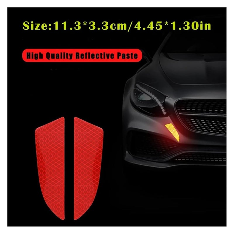 40 Pcs Car Bumper Reflective Safety Strip Stickers Front Sticker Warning Tape(Red) - Image 2