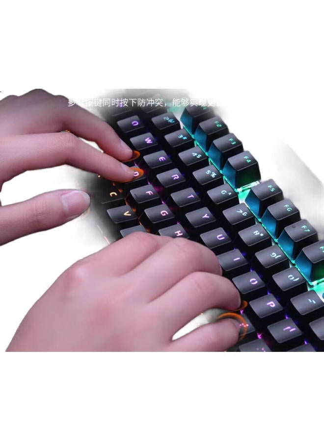 Daryo Dareu Ek815 Mechanical Alloy Edition Keyboard, Wired E-Sports Gaming Keyboard, 87 Keys Multi-Key Anti-Ghosting, Laptop Keyboard, Mixed Light Black And Black Switch - Image 1