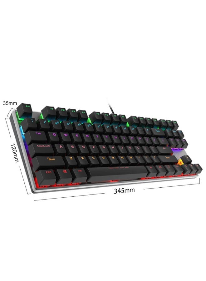 Daryo Dareu Ek815 Mechanical Alloy Edition Keyboard, Wired E-sports Gaming Keyboard, 87 Keys Multi-key Anti-ghosting, Laptop Keyboard, Mixed Light Black And Black Switch - Image 5