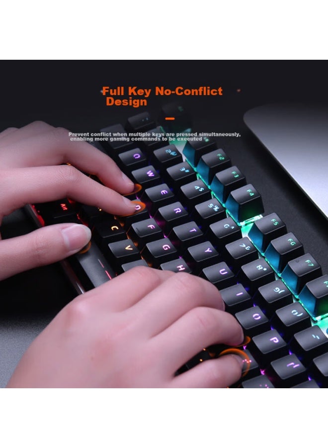 Daryo Dareu Ek815 Mechanical Alloy Edition Keyboard, Wired E-sports Gaming Keyboard, 87 Keys Multi-key Anti-ghosting, Laptop Keyboard, Mixed Light Black And Black Switch - Image 2