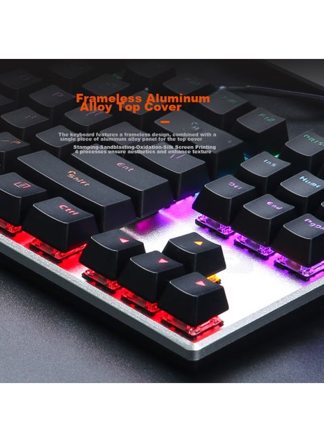 Daryo Dareu Ek815 Mechanical Alloy Edition Keyboard, Wired E-sports Gaming Keyboard, 87 Keys Multi-key Anti-ghosting, Laptop Keyboard, Mixed Light Black And Black Switch - Image 3