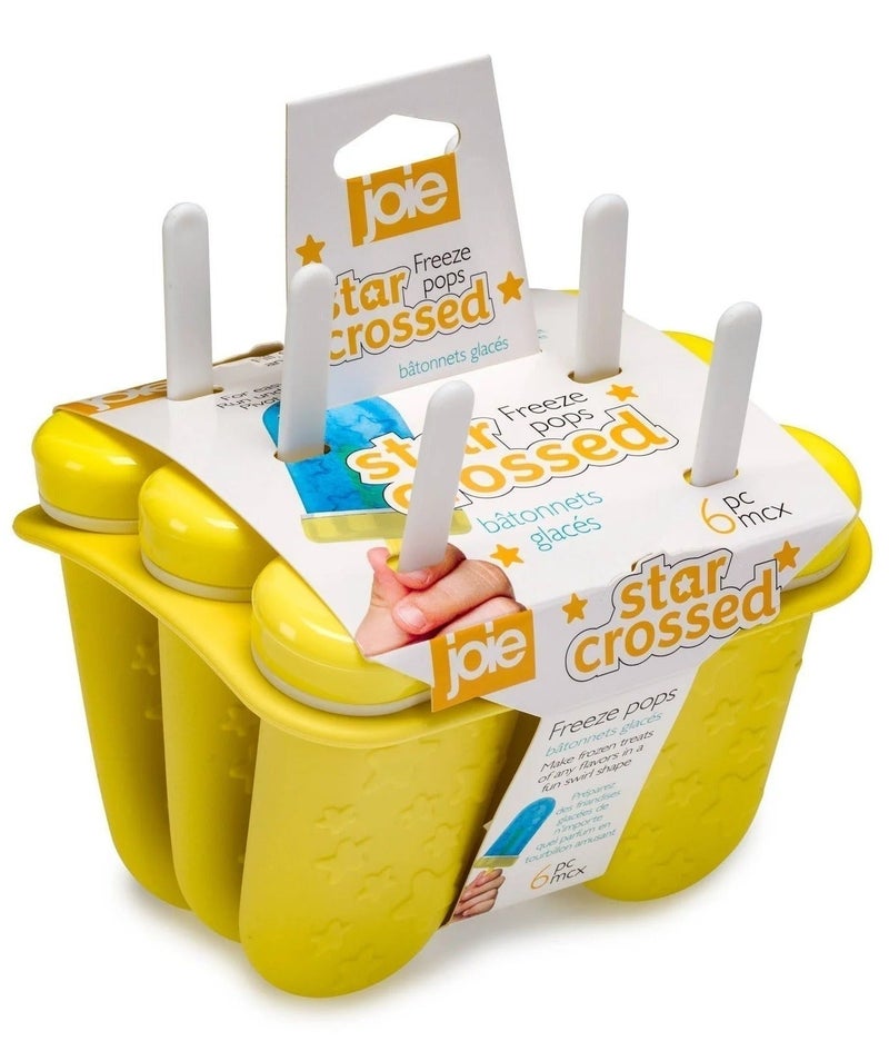 Joie Star Crossed Freeze Pops Mold 6 Piece Popsicle Maker Ice Cream Mold Reusable BPA-Free Ice Pop Maker with Sticks for Kids Frozen Treats DIY Dessert Maker - Image 1