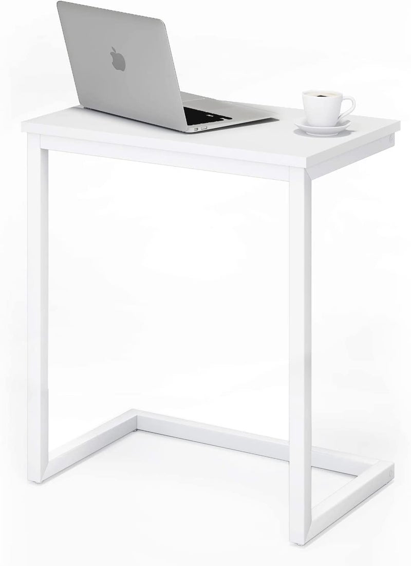 INDIAN DECOR INDIAN DECOR 49101 Sofa C Side End Table Couch Table Coffee Tray Snack Side Table Notebook Laptop Holder Over Bed Stand Reading Desk 22x14x27 Inch Space Saving for Living Room White 