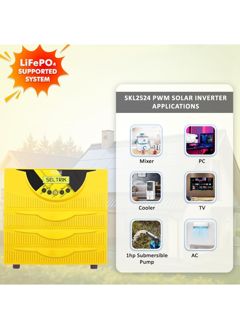 Seltrik 25KVA 24V PWM Solar Inverter with LiFePO4 Compatible Digital Display for Your Home and Business use