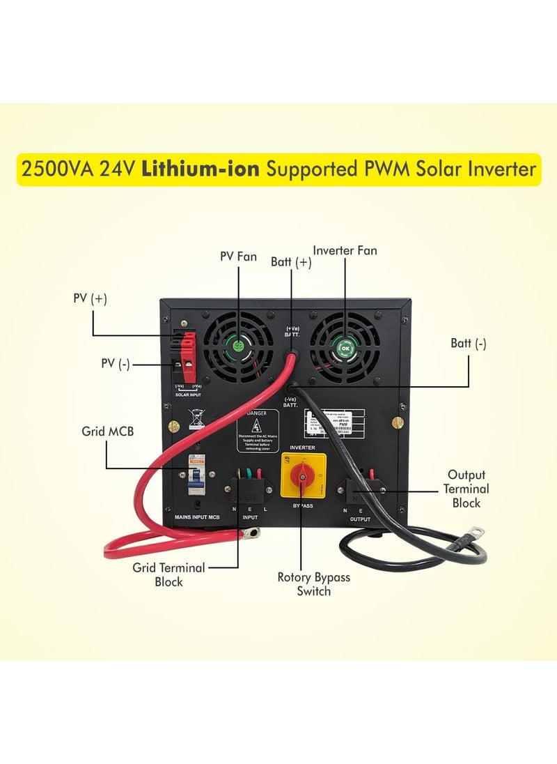 Seltrik 25KVA 24V PWM Solar Inverter with LiFePO4 Compatible Digital Display for Your Home and Business use