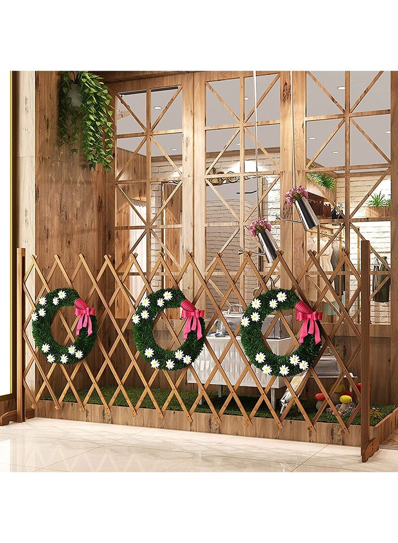 LINGWEI Wooden Portable Expendable Garden Fence Expanding Trellis Wooden Fence Free Standing Wooden Fence Portable Wooden Wicker Fence Garden Trellis Fence For Home Garden 2pcs - Image 3