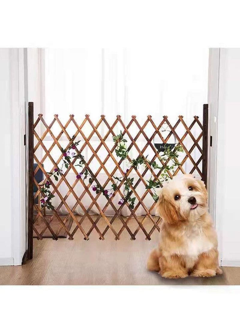 LINGWEI Wooden Portable Expendable Garden Fence Expanding Trellis Wooden Fence Free Standing Wooden Fence Portable Wooden Wicker Fence Garden Trellis Fence For Home Garden 2pcs - Image 5