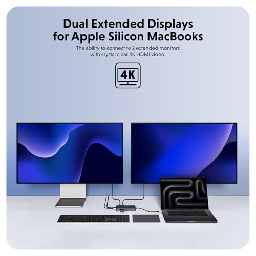 HyperDrive Dual USB C to HDMI 4K 60Hz 10in1 Hub for 2Monitor Extension 100W Power Delivery Fast Charging HighSpeed Data Transfer Compatible w M1 M2 M3 M4 MacBook Windows Chromebook - Image 3