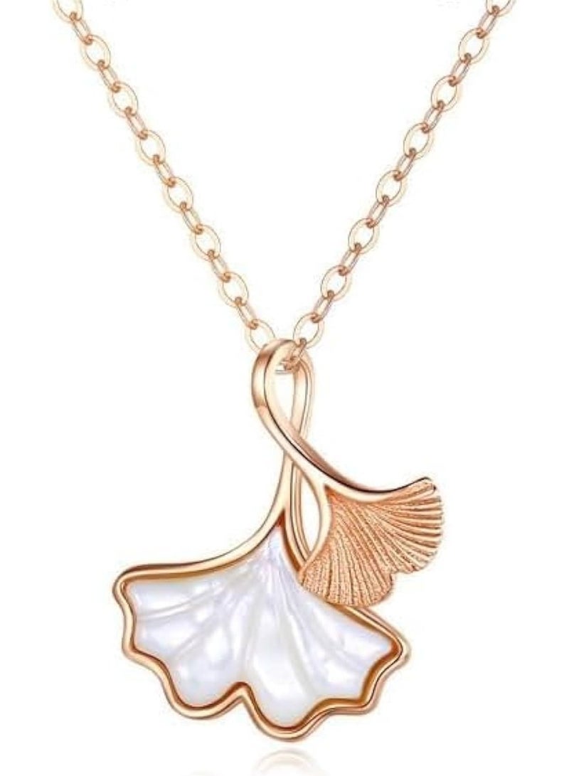 J.Rosée Fashion Jewelry Mother of Pearl Shell Rose Gold Plated 925 Sterling Silver Pendant Necklace for Women Gift Packing JR-1041 - Image 1