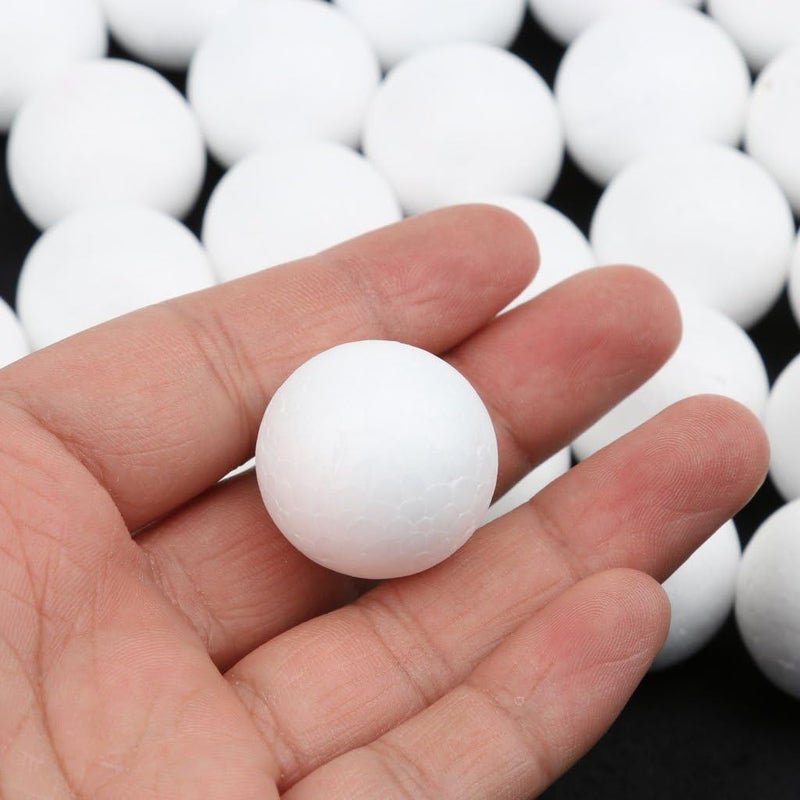 klarako 100pcs White Modelling Craft Polystyrene Foam Balls White, 25mm - Image 4