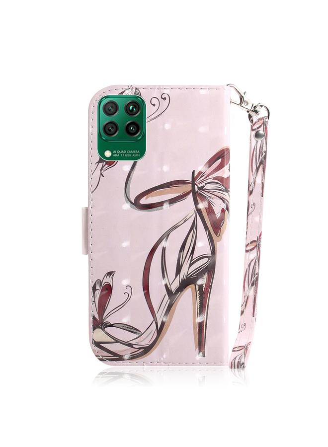 اس-توب جراب لهاتف Huawei nova 7i، جراب جلدي أفقي قابل للطي برسومات ثلاثية الأبعاد مع حامل وفتحة للبطاقات ومحفظة وحبل - Image 3