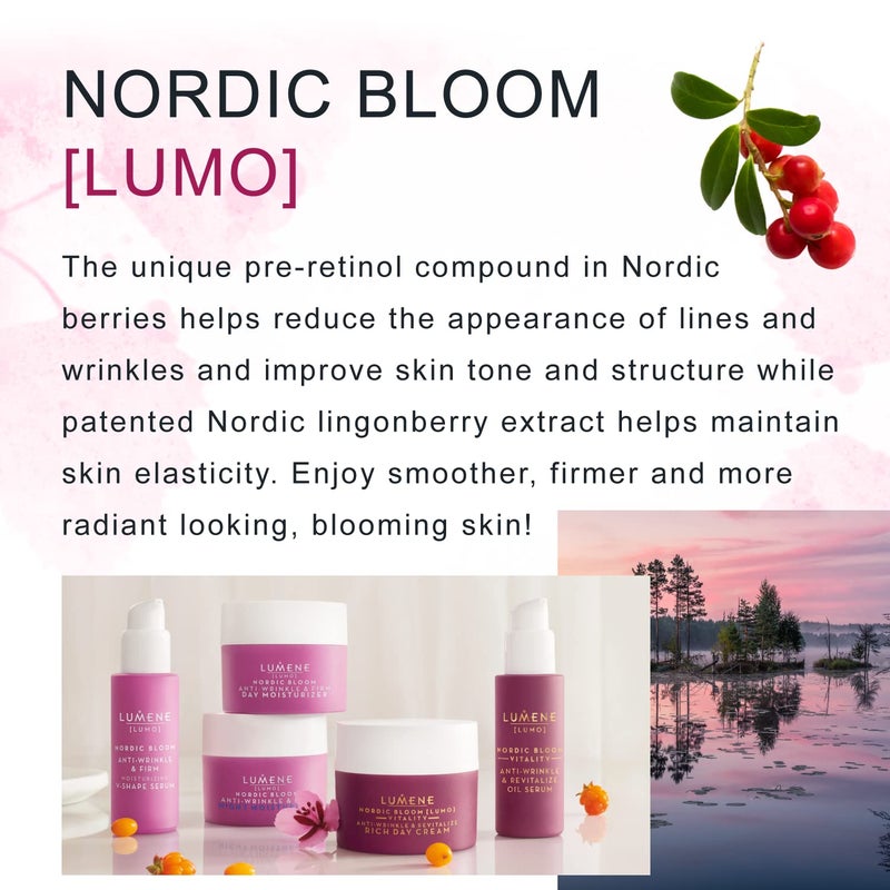 Lumene [Lumo Nordic Bloom Anti-Wrinkle + Firming Night Cream - Hydrating Face Moisturizer for Visibly Firmer, Radiant & Smooth Skin - Formulated with Pre-Retinol Complex + Lingonberry Extract (50ml) - Image 5