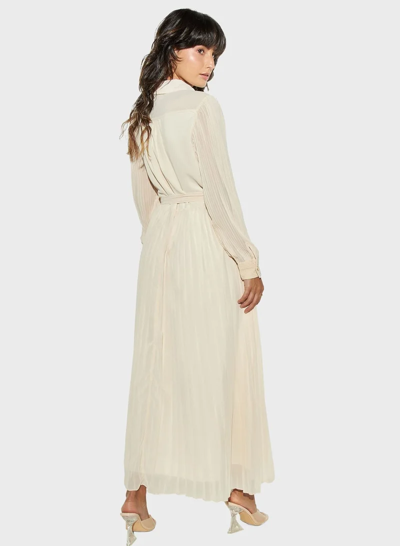 2Xtremz Tie Pocket Detailed Plisse Dress