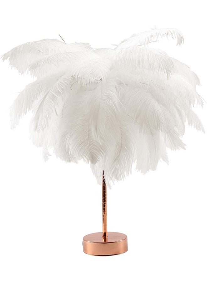 Tree Shaped Dandelion Copper Wire LED Remote Control Feather Lamp - Image 1