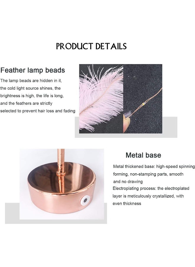 Tree Shaped Dandelion Copper Wire LED Remote Control Feather Lamp - Image 5