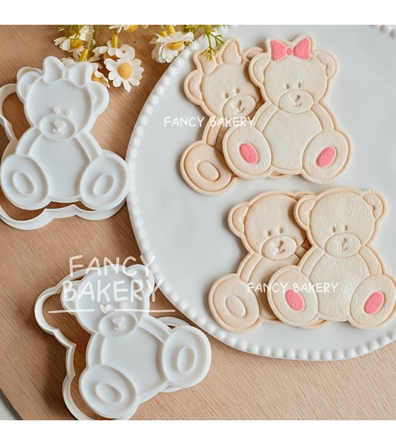 Christmas Bear Cookie Mold For Fondant Cake Decorations B - Image 1