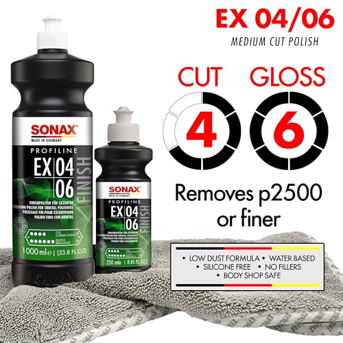 SONAX EX 04-06 Dual Action Polishing Compound | One-Step Medium Cut & High Gloss Finish | Removes Swirls, Water Spots & Oxidation | DA Polisher Safe | Silicone-Free & VOC Compliant | 242141 | 250 ml. - Image 2